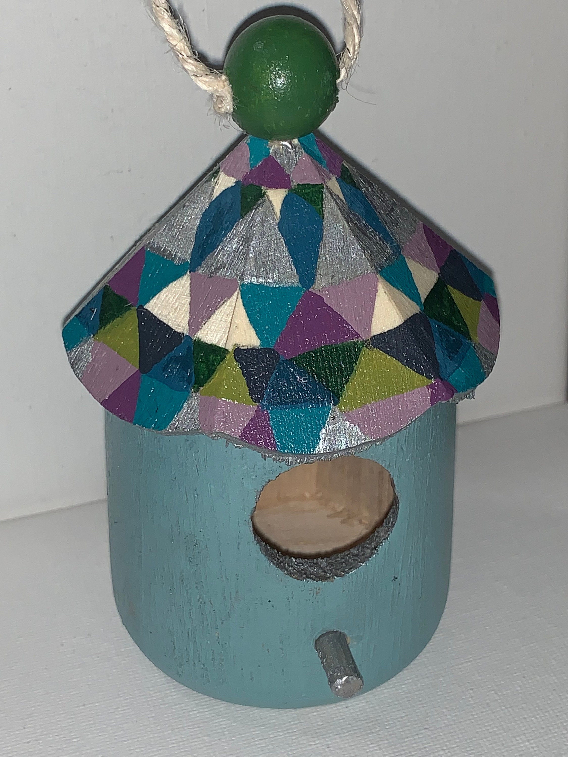 Scalloped Blue Birdhouse - Thumbnail 4