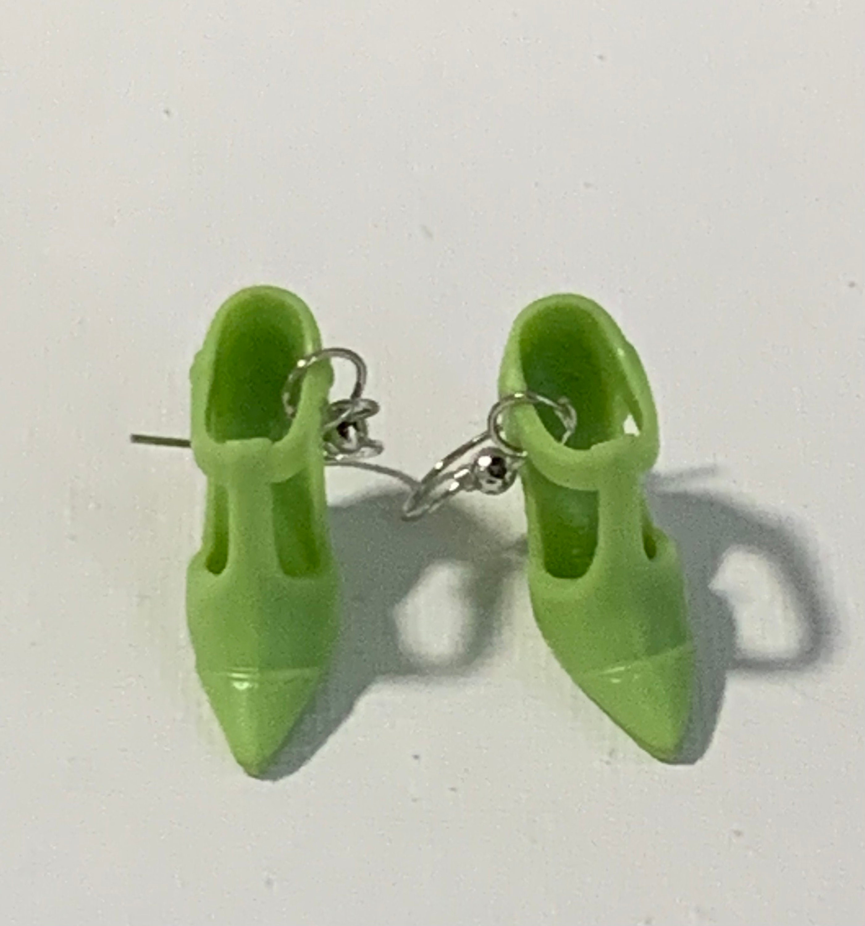 Green Stiletto Earrings - Thumbnail 4