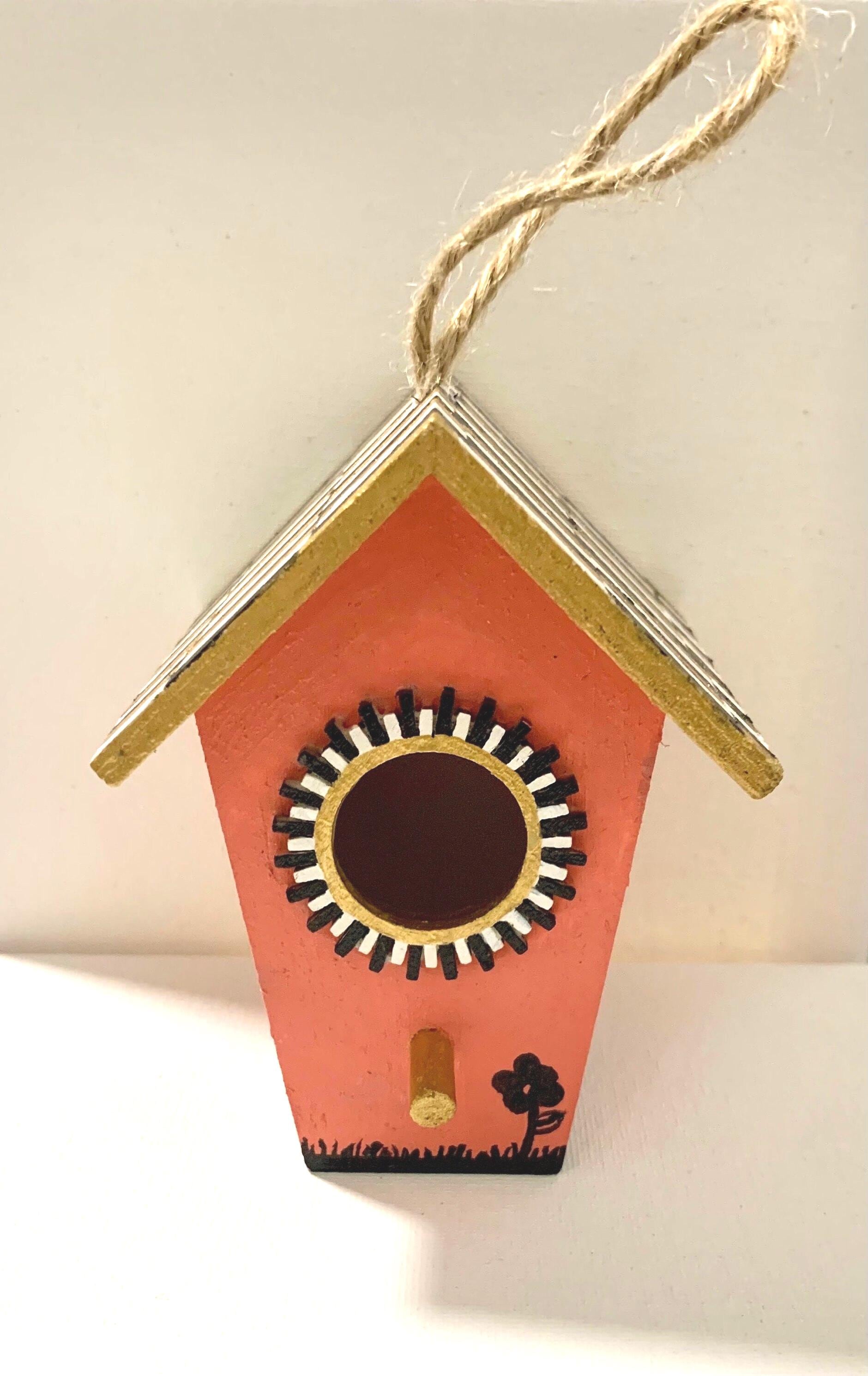 Coral Art Deco Birdhouse