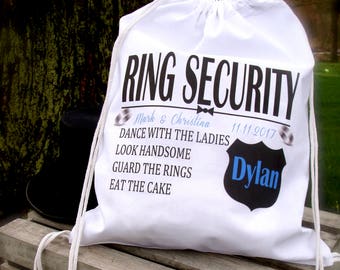 RING SECURITY; ring bearer gift; ring bearer bag; backpack; ring security gift; personalized gift; wedding party gifts; wedding; 100