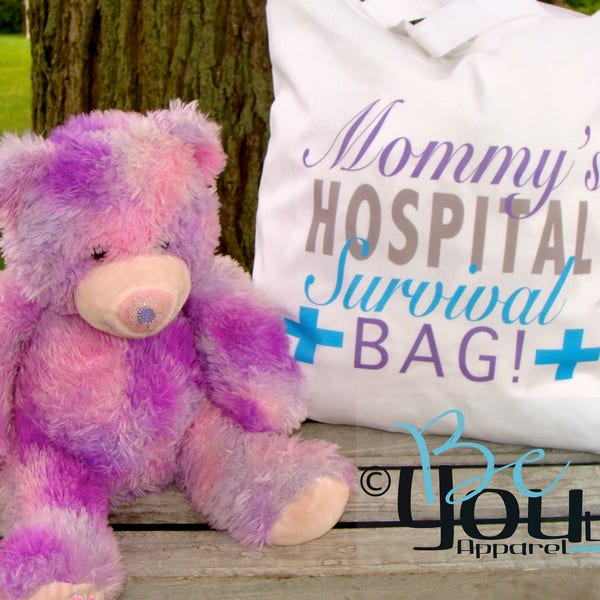 HOSPITAL BAG; new mom survival kit; survival bag; mom gifts; tote bag; baby shower gift; new mom gift; hospital survival bag; personalized