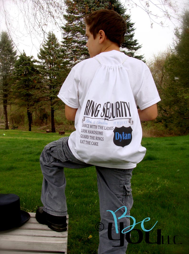 RING SECURITY; ring bearer gift; ring bearer bag; backpack; ring security gift; personalized gift; wedding party gifts; wedding; 100