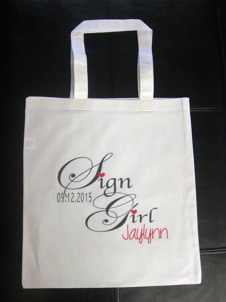 Personalized SIGN GIRL gift bag wedding married bride
