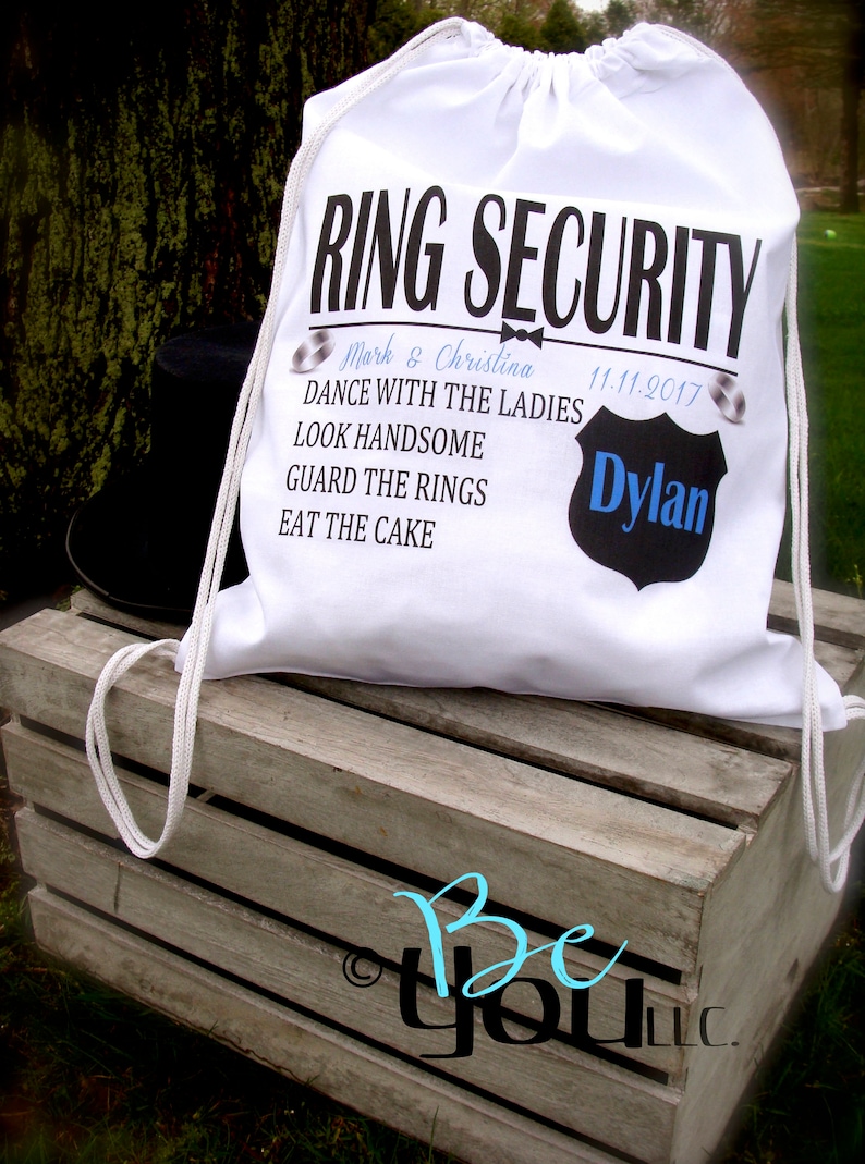 RING SECURITY; ring bearer gift; ring bearer bag; backpack; ring security gift; personalized gift; wedding party gifts; wedding; 100