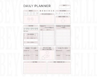 digital daily planner printable; Time management; Task scheduler; To-do lists; Reminders; Goal tracking; productivity tools