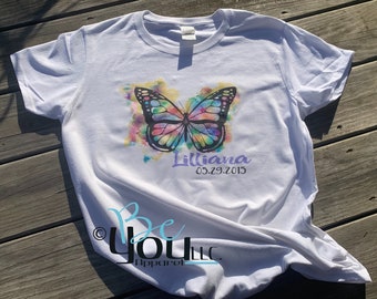 infant loss shirt; butterfly; baby loss;infant loss; Miscarriage; angel baby; memorial for baby shirts; in memory of baby shirt; walk shirts