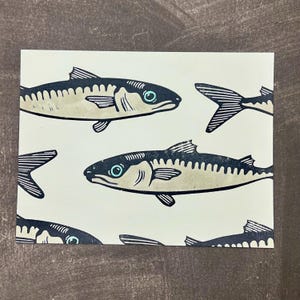 de correspondance de poissons nageant | Cartes de voeux pliées avec enveloppes | Cartes de correspondance vierges pliées | Jeu de 9 cartes | Article fait main
