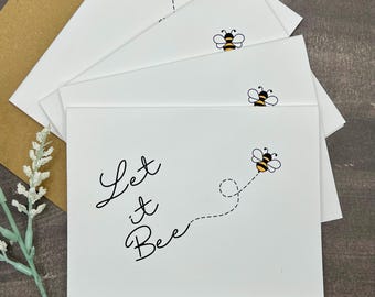 Handmade Bee Greeting Card Set – Let it Bee Stationery