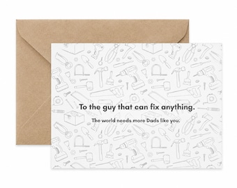 Handyman Dad Father's Day Card – Fix Anything Guy Greeting (A2 Card)