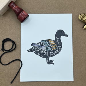 Cartões de felicitações dobrados com carimbo de pato e envelopes | Cartões de anotações dobrados em branco | Conjunto de 8 cartões