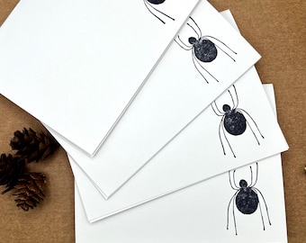 Handmade Spider Halloween Cards -  Stationery Set of 8