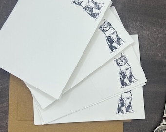Kitten Notecard Set – Vintage Cat Stationery with Kraft Envelopes