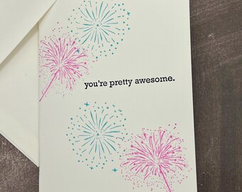 Handcrafted Stamped Folded Note Cards with Envelopes - Multicolored Set of 8 Blank Greeting Cards