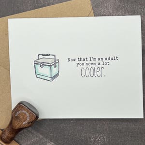 Cool Dad/Mom  Card | Fathers Day | Birthday | Funny | Stamped Folded Note Card with Envelopes | Blank Inside