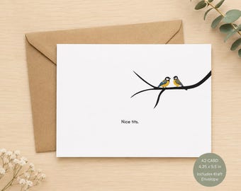 Funny Bird Card | Adult Humor, Double Meaning, Bird Lover Gift (A2 Size)
