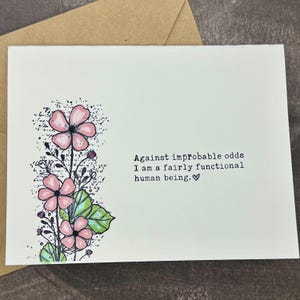 Papa oder Mama lustige Karte | Muttertag | Geburtstag | Vatertag | Gestempelte Klappkarte mit Umschlägen | Innen leer