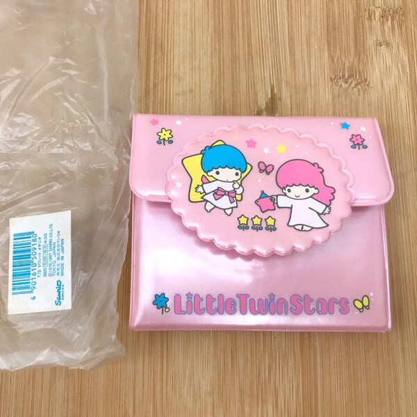1997 Vintage Sanrio Little Twin Stars Kiki & Lala cartera de plástico