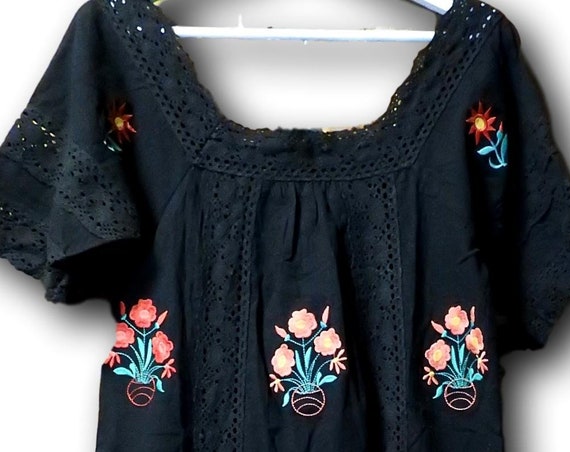 Boho embroidered dress