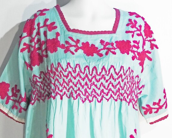 Plus size festival hand embroidered top