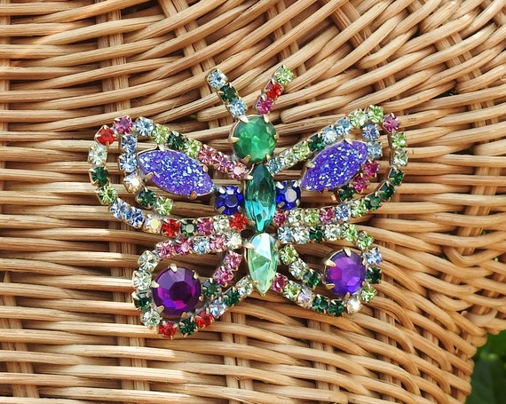 Butterfly brooch rhinestone