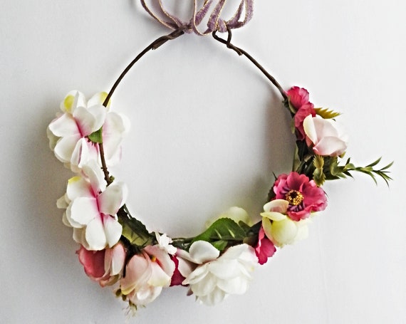 Boho-chic bridal flower crown