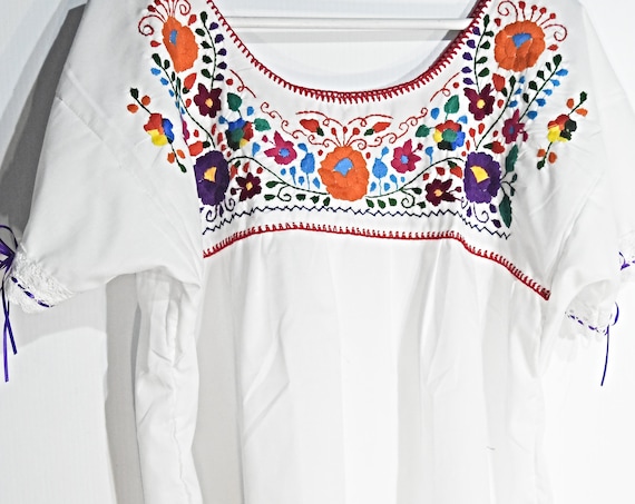 White Mexican peasant blouse