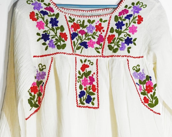 Bohemian clothing tops for women 70s fashion Mexican style top long sleeves festival hippie blouse sleeve embroidered fiesta peasant shirt