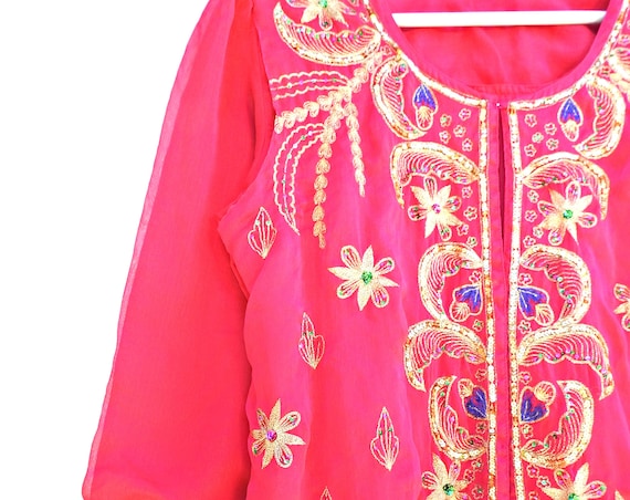 Hippie style embroidered kurta