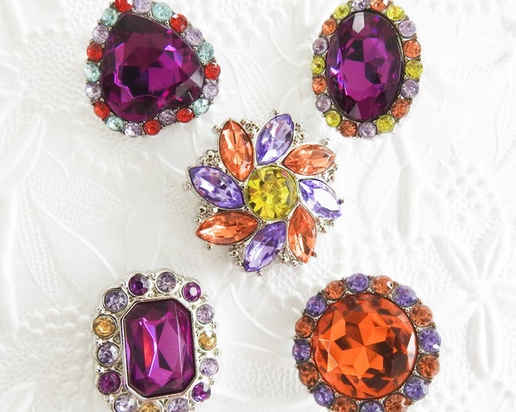 Purple rhinestone buttons