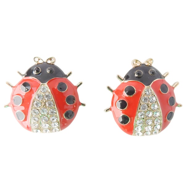 Boutons pression coccinelles décoratifs rouges et noirs. Lot de 2,30 mm. Idéal pour les bijoux Lady Bug Snaps, la mode inspirée des insectes ou les costumes fantaisie.