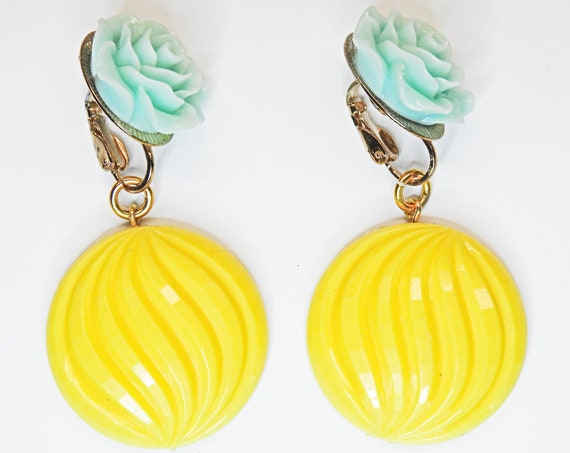 Neon jewelry dangle earrings clip-on.
