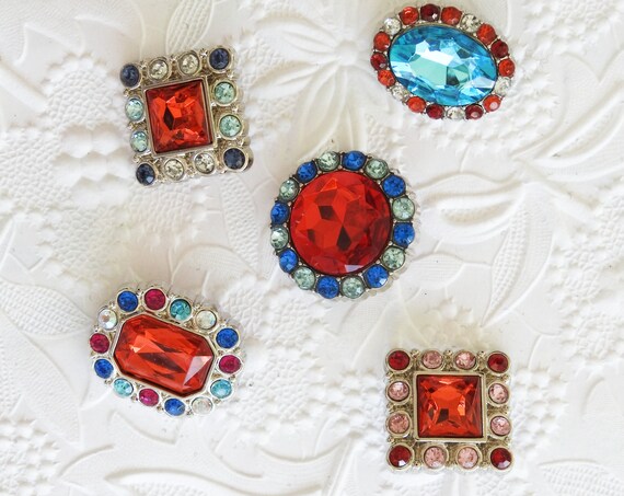 Purple rhinestone buttons