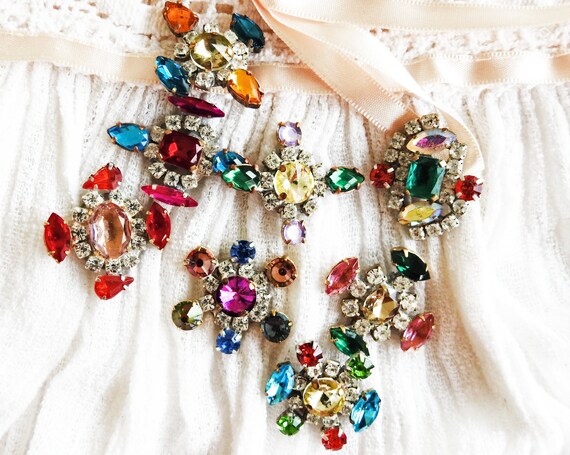 Bohemian glass buttons vintage