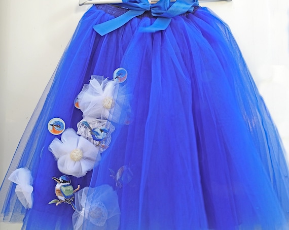 Royal blue women tutu skirt for adults
