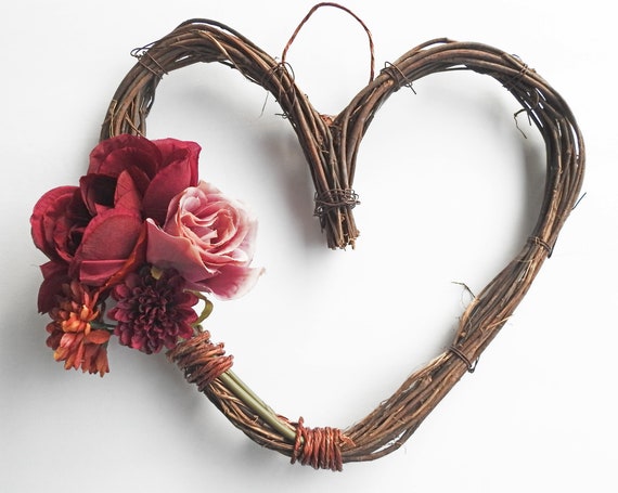 Grapevine wreath heart shaped
