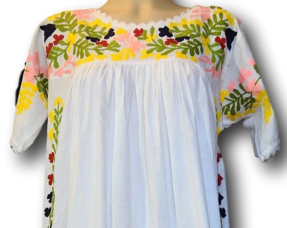 Mexican embroidered maxi dress Coachella style