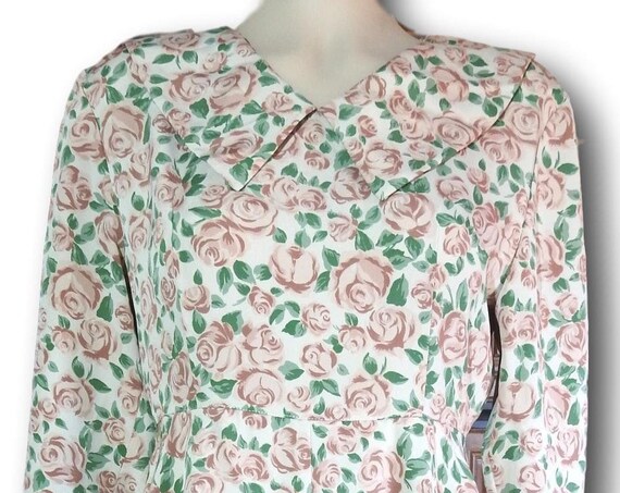 Vintage 50s rustic floral dress