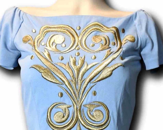 Sky blue short dress 60s vintage