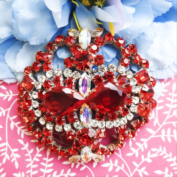 Red large brooch