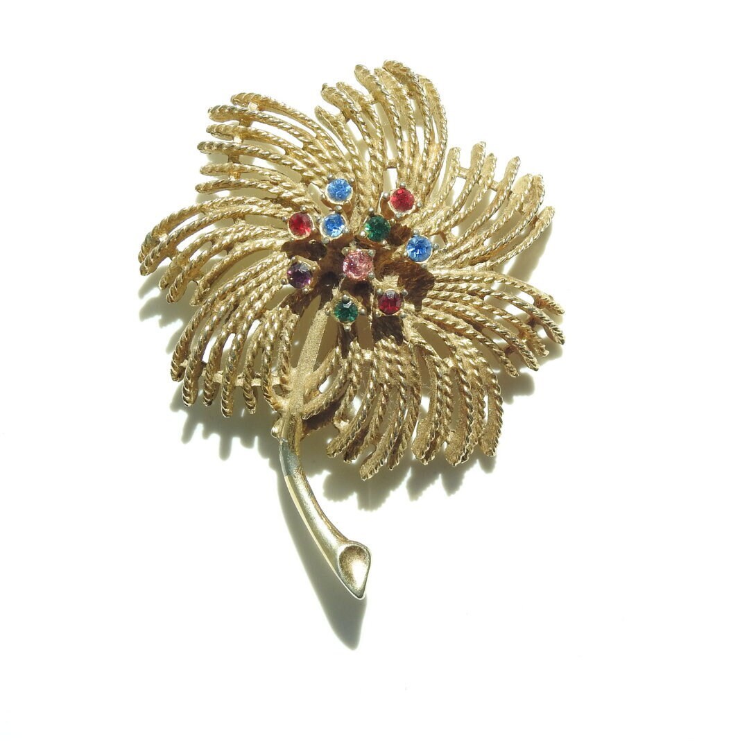 Vintage Sarah Coventry Brooch/Pin Swirl Flower Faux Pearl