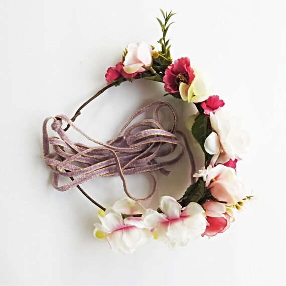 Boho-chic bridal flower crown