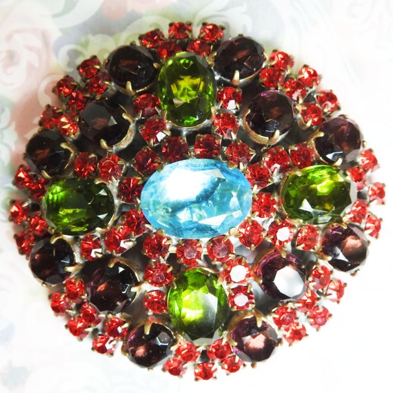 Large glass brooch
