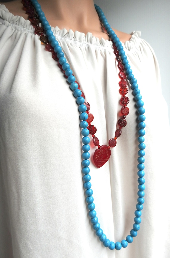 Collana Di Perle Occidentale A Strati – Boho, Retrò, Stile Cowgirl, Per Donna, Perle Di Plastica E Resina - 2