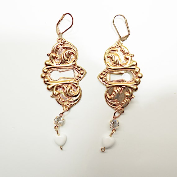 Vintage style long dangle earrings