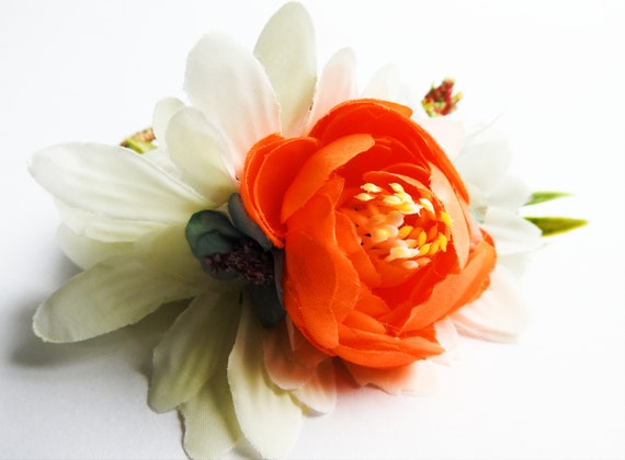 Prom corsage cuff bracelet with flowers for women