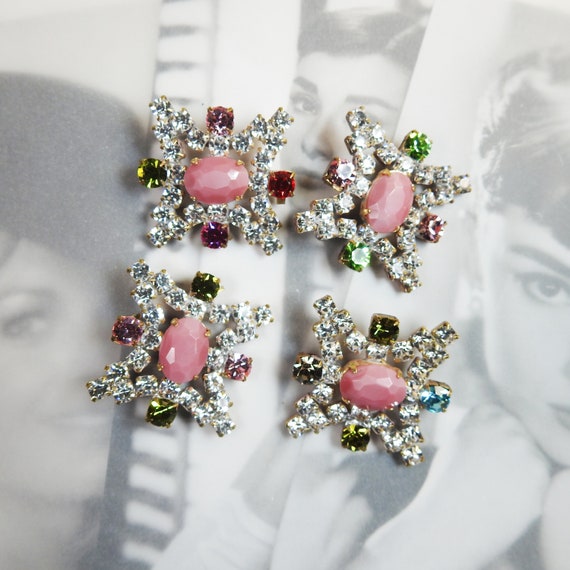 Pink glass buttons