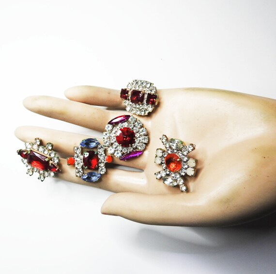 Red rhinestone buttons
