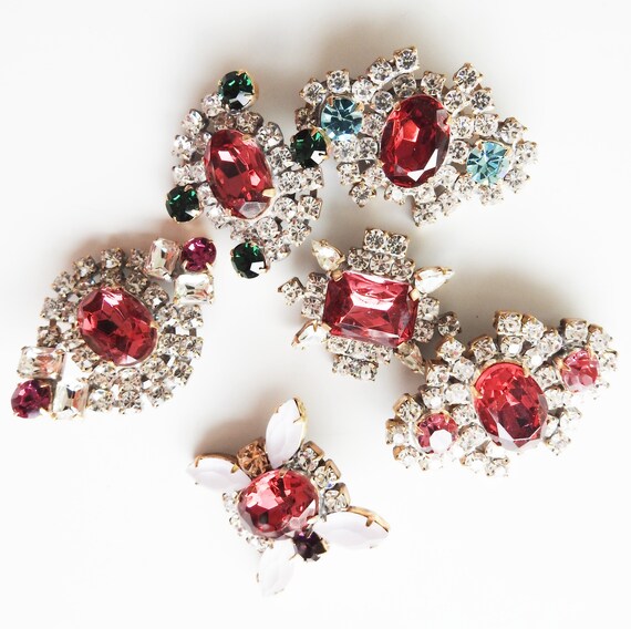 Pink crystal glass buttons