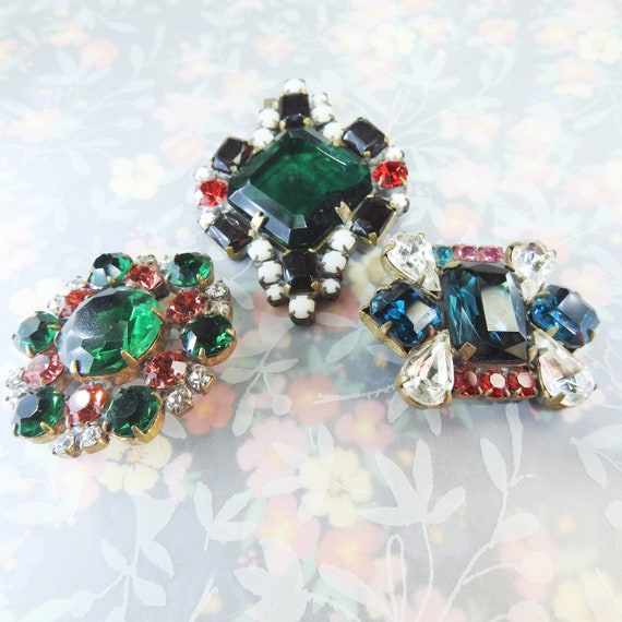 Green glass buttons
