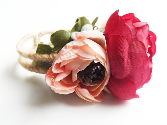 Wrist corsage bracelet with flowers